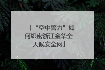 “空中警力”如何织密浙江金华全天候安全网
