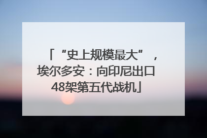 “史上规模最大”，埃尔多安：向印尼出口48架第五代战机