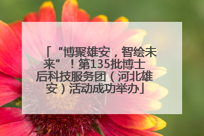 “博聚雄安，智绘未来”！第135批博士后科技服务团（河北雄安）活动成功举办