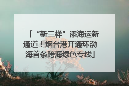 “新三样”添海运新通道！烟台港开通环渤海首条跨海绿色专线