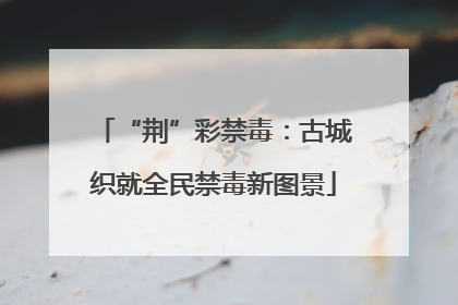 “荆”彩禁毒：古城织就全民禁毒新图景