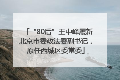 “80后”王中峰履新北京市委政法委副书记，原任西城区委常委