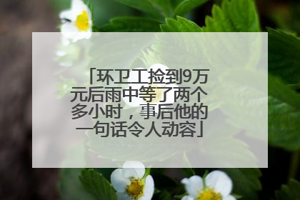 环卫工捡到9万元后雨中等了两个多小时，事后他的一句话令人动容
