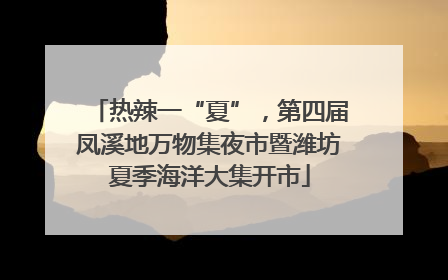 热辣一“夏”，第四届凤溪地万物集夜市暨潍坊夏季海洋大集开市