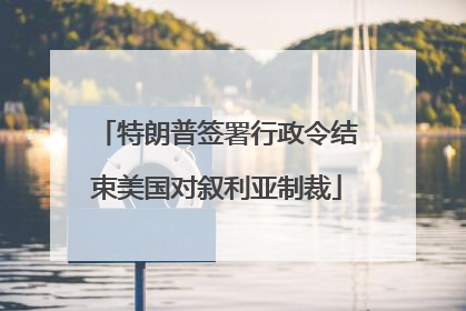 特朗普签署行政令结束美国对叙利亚制裁