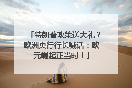 特朗普政策送大礼？欧洲央行行长喊话：欧元崛起正当时！