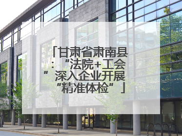 甘肃省肃南县：“法院+工会”深入企业开展“精准体检”