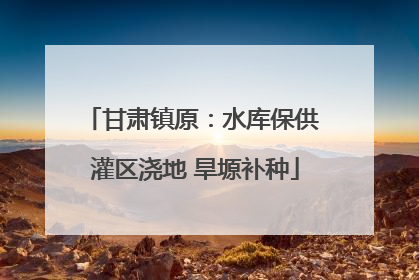 甘肃镇原：水库保供 灌区浇地 旱塬补种