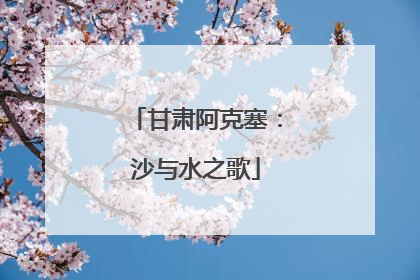 甘肃阿克塞：沙与水之歌