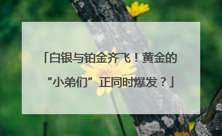 白银与铂金齐飞！黄金的“小弟们”正同时爆发？