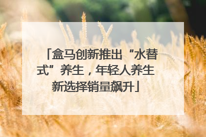 盒马创新推出“水替式”养生，年轻人养生新选择销量飙升