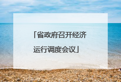 省政府召开经济运行调度会议