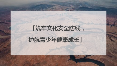 筑牢文化安全防线，护航青少年健康成长