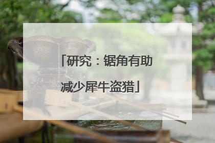 研究：锯角有助减少犀牛盗猎