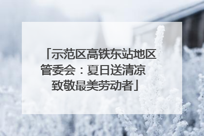 示范区高铁东站地区管委会：夏日送清凉 致敬最美劳动者