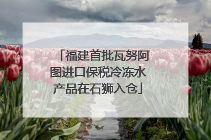 福建首批瓦努阿图进口保税冷冻水产品在石狮入仓