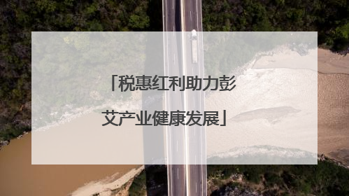 税惠红利助力彭艾产业健康发展