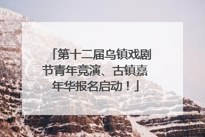 第十二届乌镇戏剧节青年竞演、古镇嘉年华报名启动！