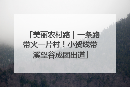 美丽农村路｜一条路带火一片村！小贺线带溪望谷成团出道