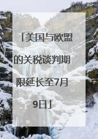 美国与欧盟的关税谈判期限延长至7月9日