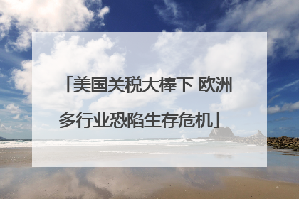 美国关税大棒下 欧洲多行业恐陷生存危机
