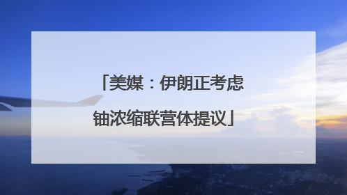 美媒：伊朗正考虑铀浓缩联营体提议