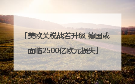 美欧关税战若升级 德国或面临2500亿欧元损失