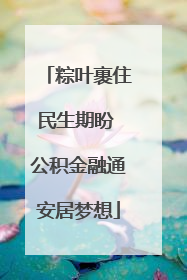粽叶裹住民生期盼 公积金融通安居梦想