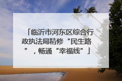 临沂市河东区综合行政执法局精修“民生路”，畅通“幸福线”