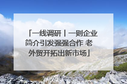 一线调研丨一则企业简介引发强强合作 老外贸开拓出新市场