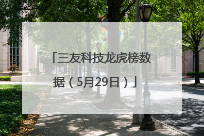 三友科技龙虎榜数据（5月29日）