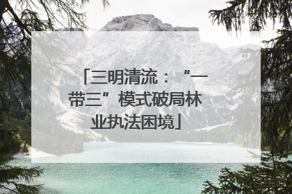 三明清流：“一带三”模式破局林业执法困境
