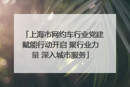 上海市网约车行业党建赋能行动开启 聚行业力量 深入城市服务