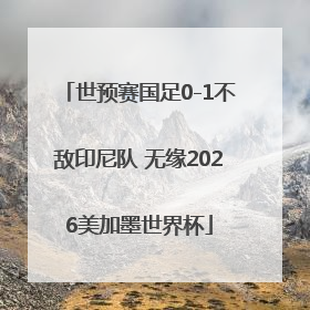 世预赛国足0-1不敌印尼队 无缘2026美加墨世界杯