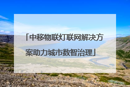 中移物联灯联网解决方案助力城市数智治理