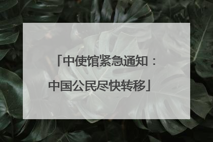 中使馆紧急通知：中国公民尽快转移