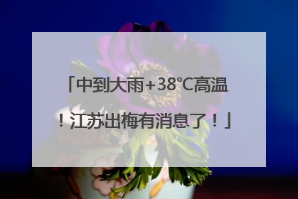 中到大雨+38℃高温！江苏出梅有消息了！