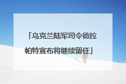 乌克兰陆军司令德拉帕特宣布将继续留任
