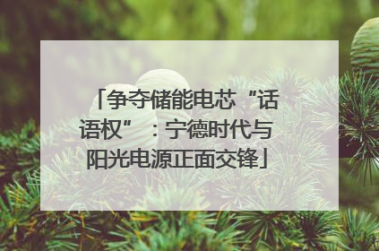 争夺储能电芯“话语权”：宁德时代与阳光电源正面交锋