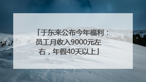 于东来公布今年福利：员工月收入9000元左右，年假40天以上