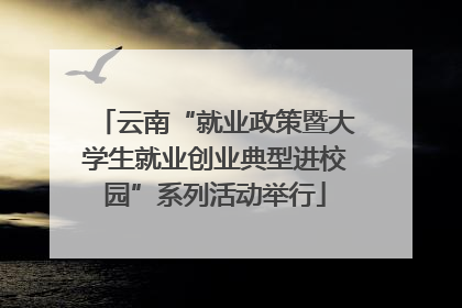 云南“就业政策暨大学生就业创业典型进校园”系列活动举行