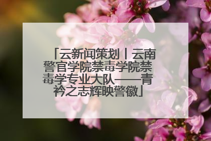 云新闻策划丨云南警官学院禁毒学院禁毒学专业大队——青衿之志辉映警徽