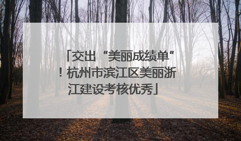 交出“美丽成绩单”！杭州市滨江区美丽浙江建设考核优秀