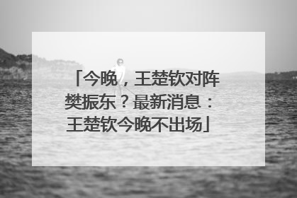 今晚，王楚钦对阵樊振东？最新消息：王楚钦今晚不出场