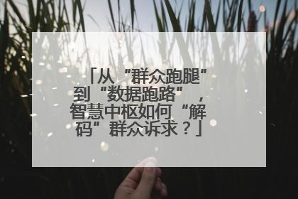 从“群众跑腿”到“数据跑路”，智慧中枢如何“解码”群众诉求？
