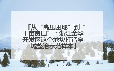 从“高压困地”到“千亩良田”：浙江金华开发区这个地块打造全域整治示范样本
