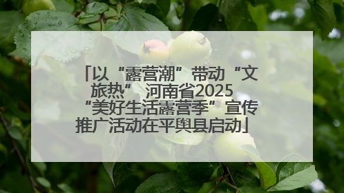 以“露营潮”带动“文旅热” 河南省2025“美好生活露营季”宣传推广活动在平舆县启动