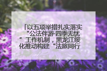 以五项举措扎实落实“公法伴游·四季无忧”工作机制，黑龙江绥化推动构建“法旅同行”工作新格局