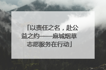 以责任之名，赴公益之约——麻城烟草志愿服务在行动
