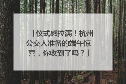 仪式感拉满！杭州公交人准备的端午惊喜，你收到了吗？